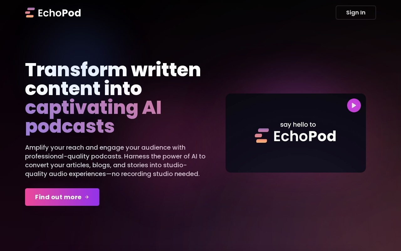 EchoPod官网截图