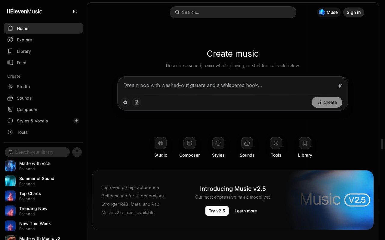 ElevenMusic官网截图