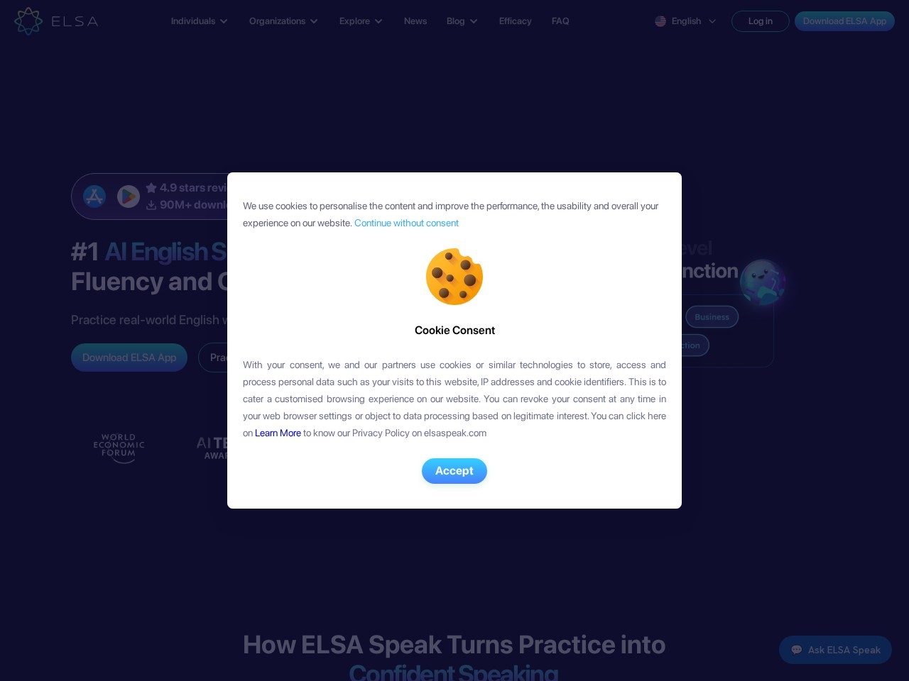 ELSA Speak官网截图