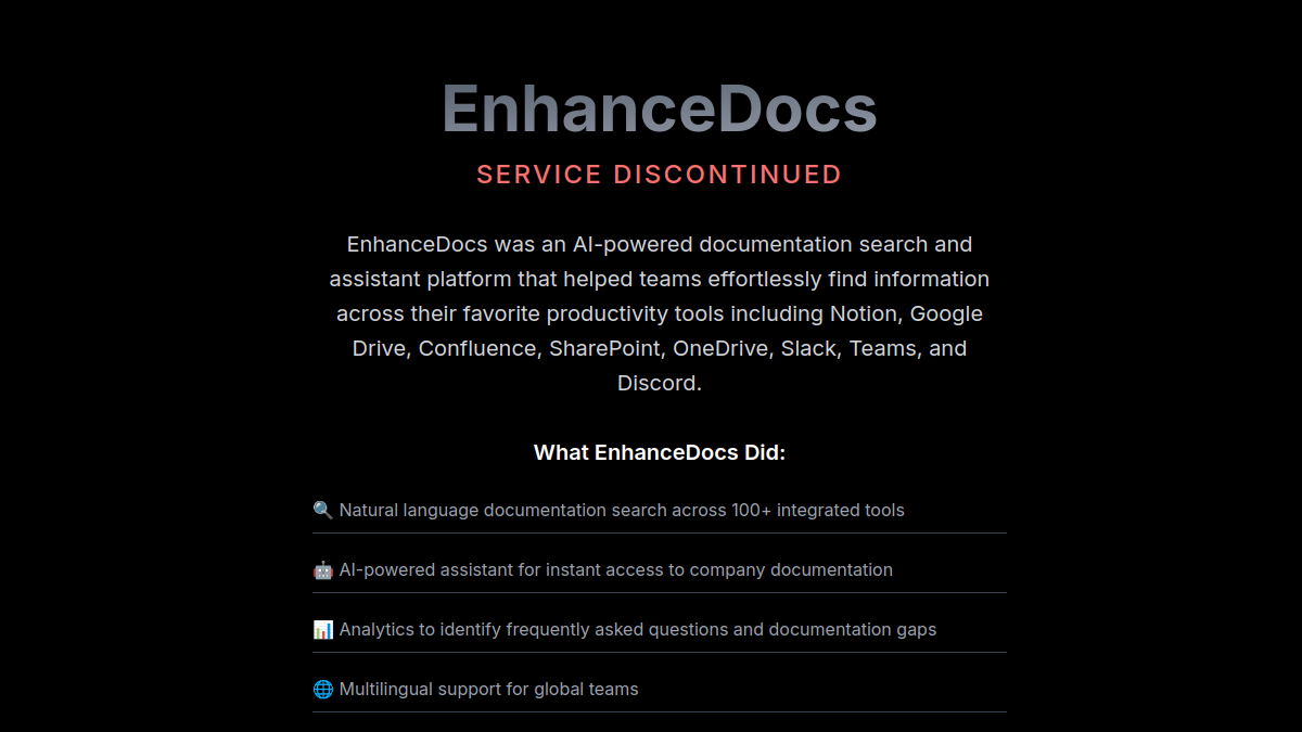 EnhanceDocs官网截图