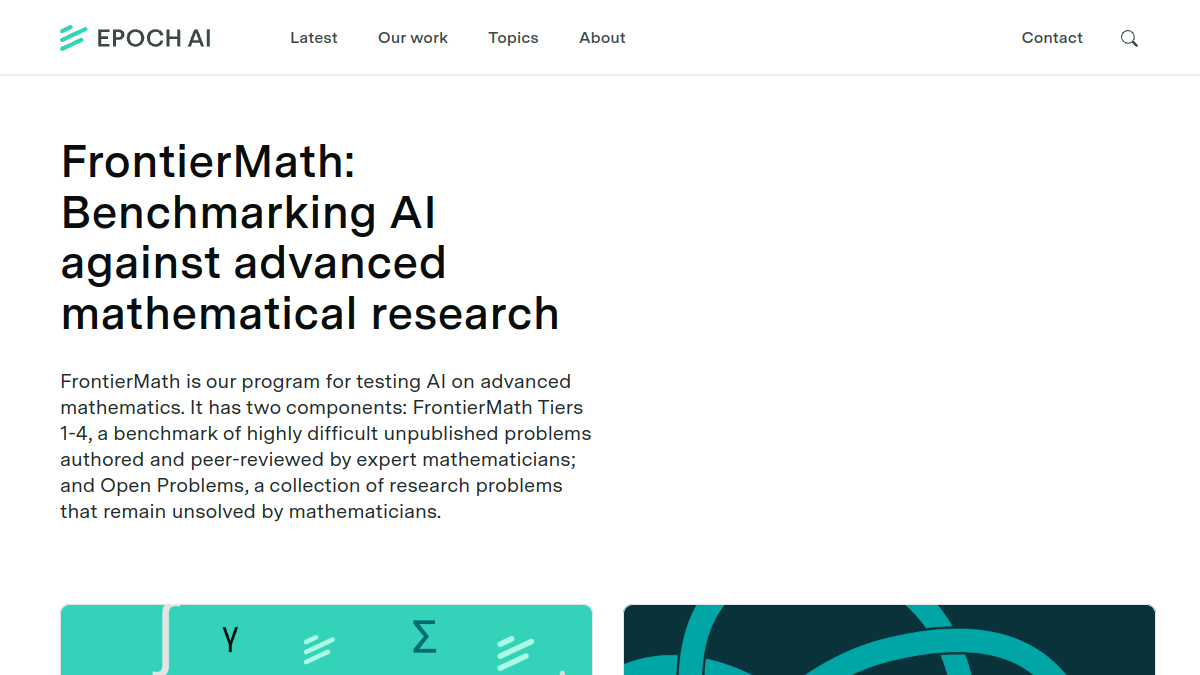 FrontierMath官网截图