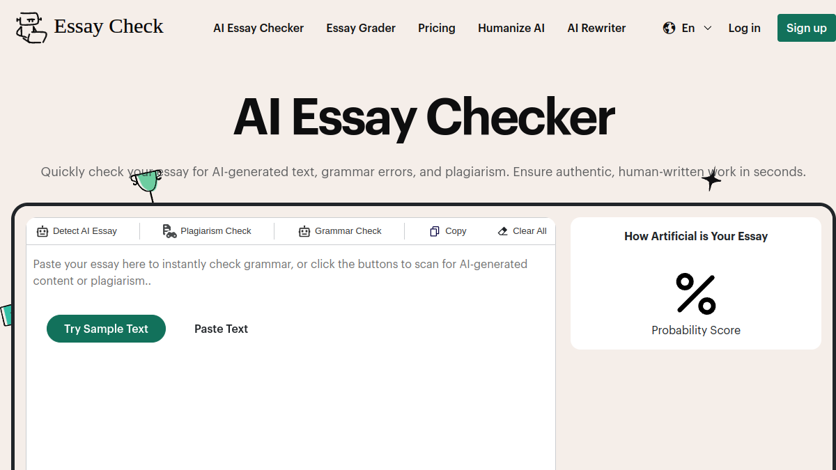 AI Essay Checker官网截图