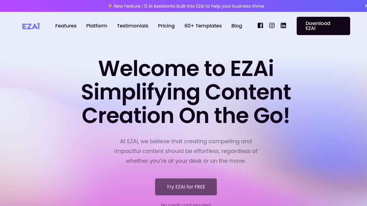 EZAi AI官网截图