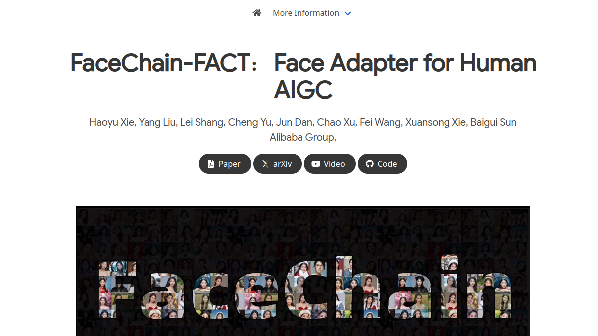 FaceChain-FACT官网截图