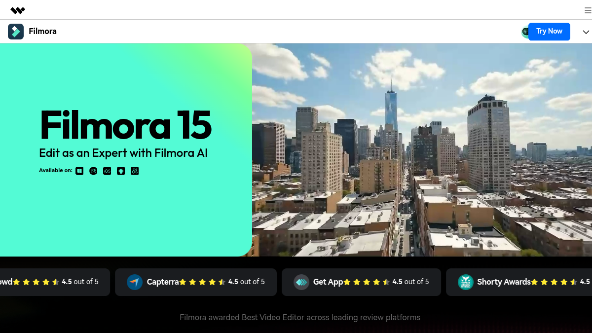Wondershare Filmora官网截图