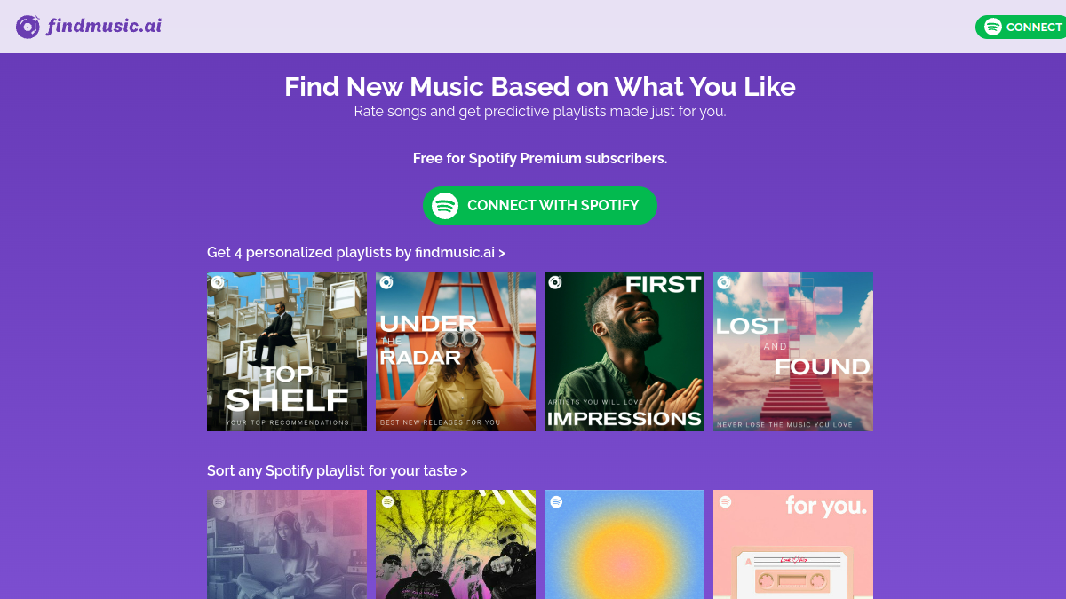 findmusic.ai官网截图