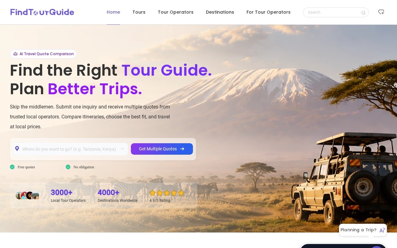 FindTourGuide官网截图