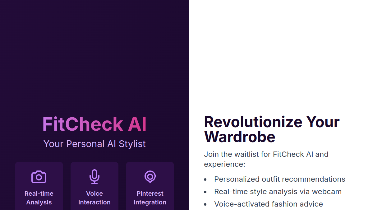 FitCheck AI官网截图