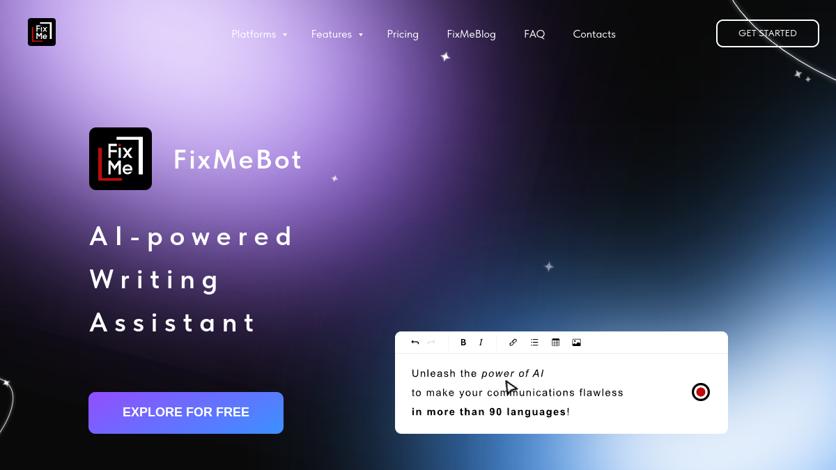 FixMeBot官网截图
