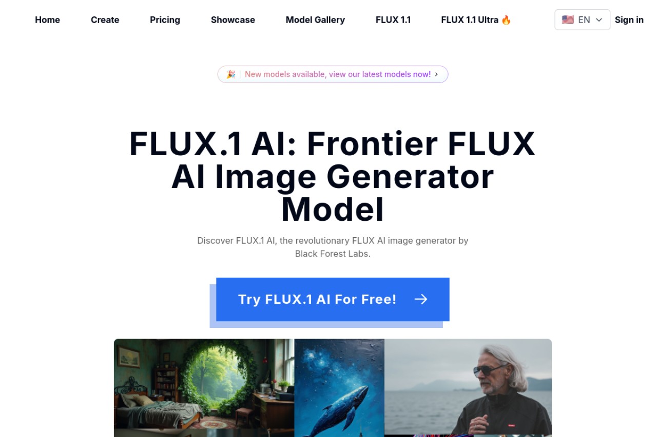 FLUX.1 AI官网截图