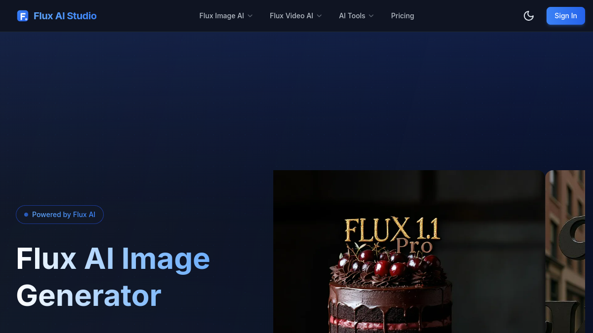Flux AI Studio官网截图