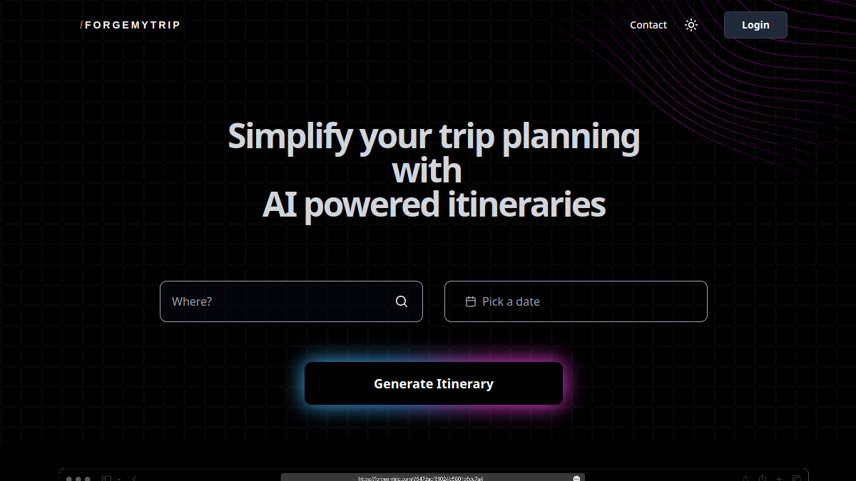 forgemytrip.com官网截图