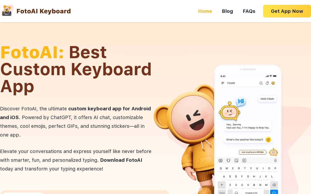 FotoAI Keyboard官网截图