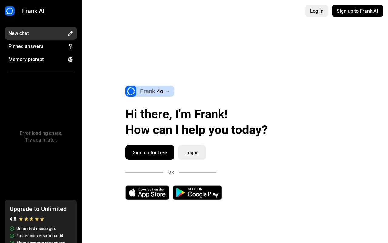 Frank AI官网截图