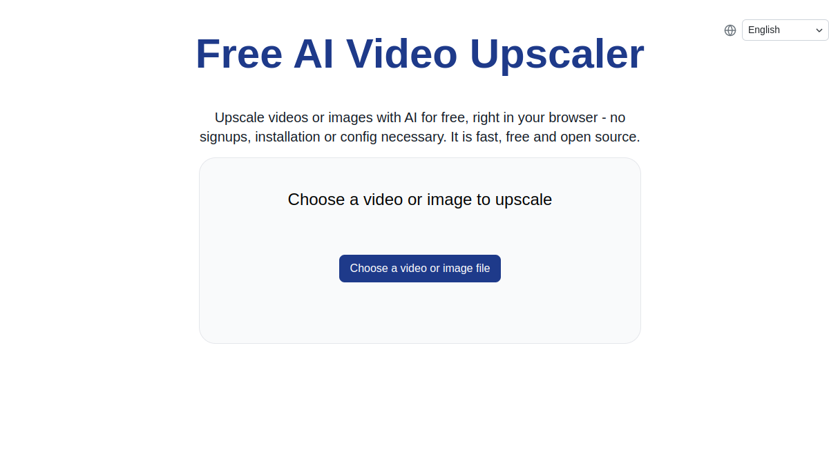 Free AI Video Upscaler官网截图