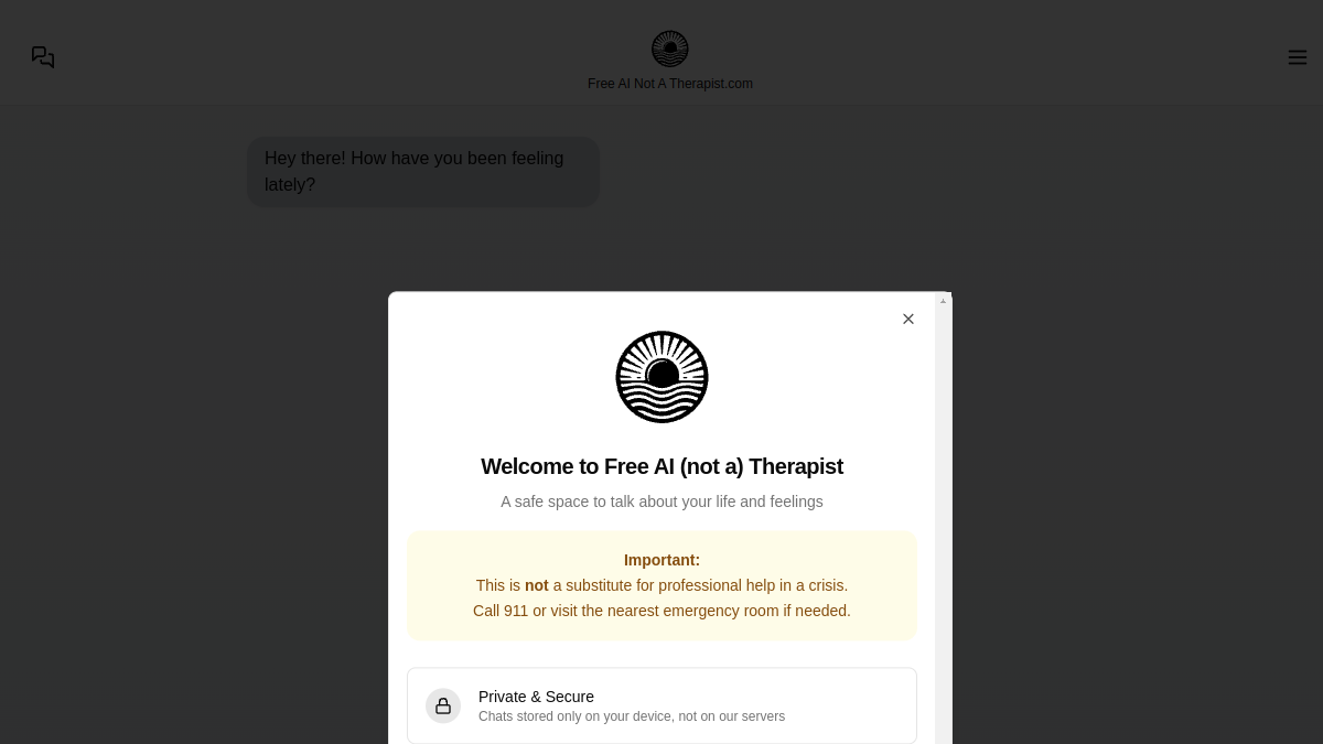Free AI Therapist官网截图