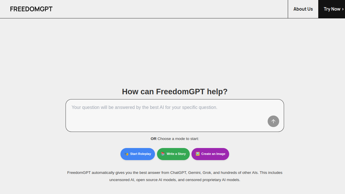 FreedomGPT官网截图