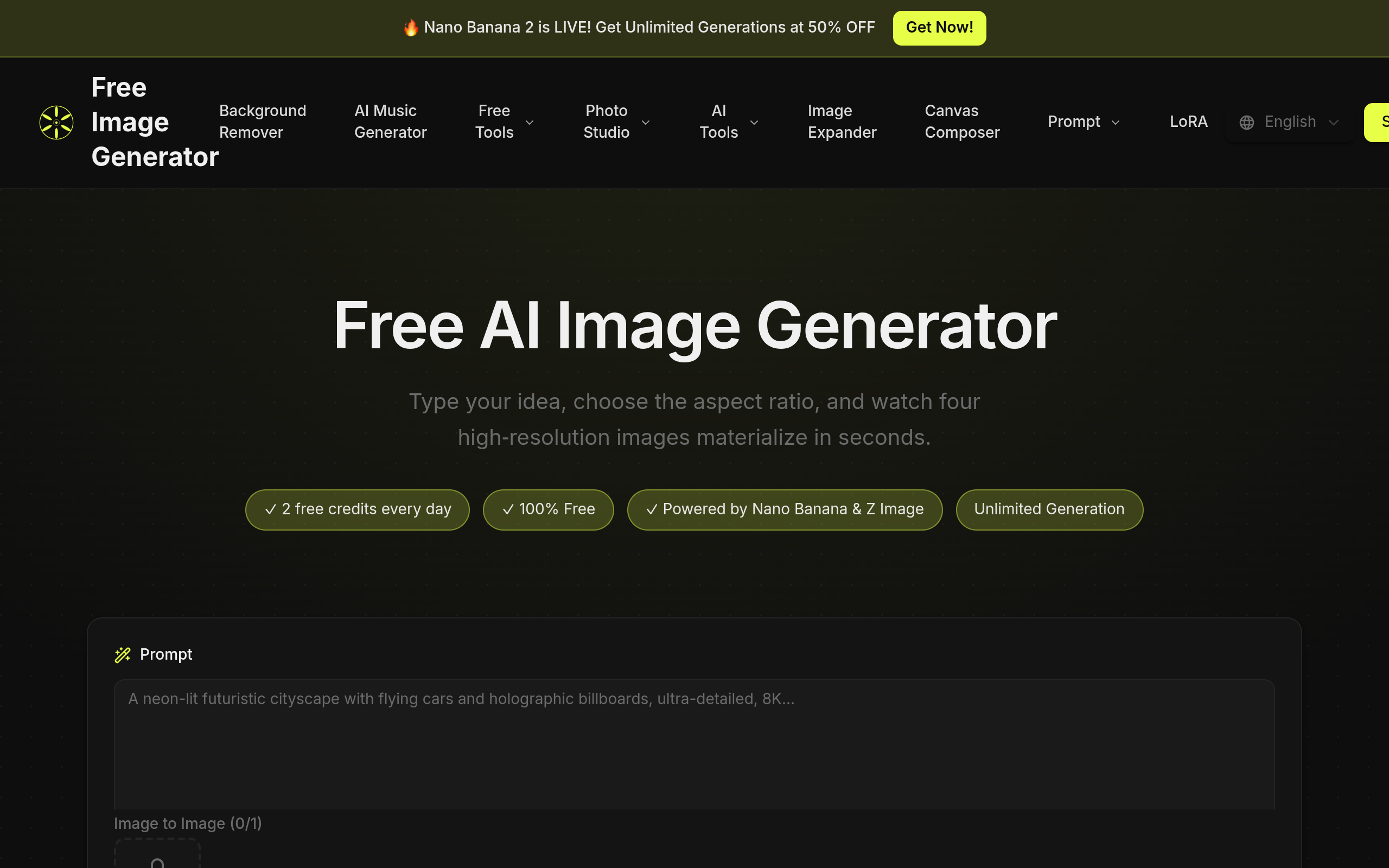 Free Image Generator官网截图