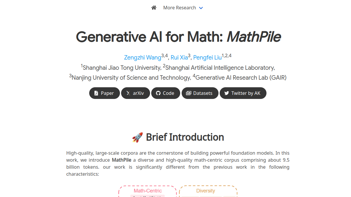 MathPile官网截图