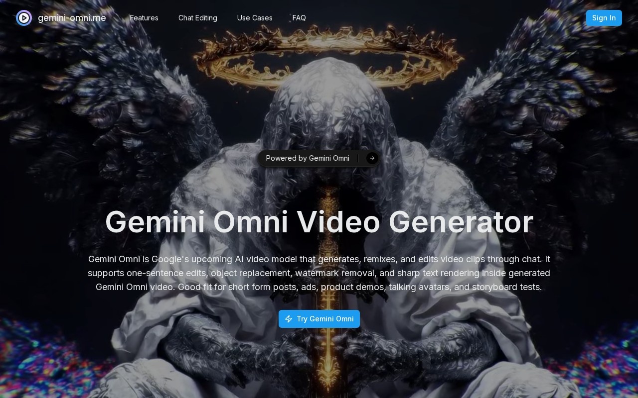 Gemini Omni AI Video Editor官网截图