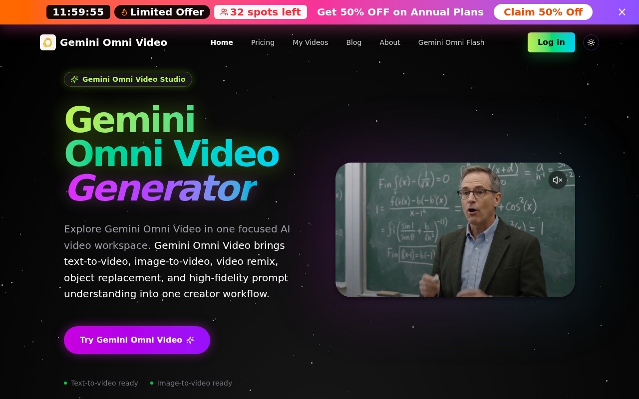 Gemini Omni Video官网截图