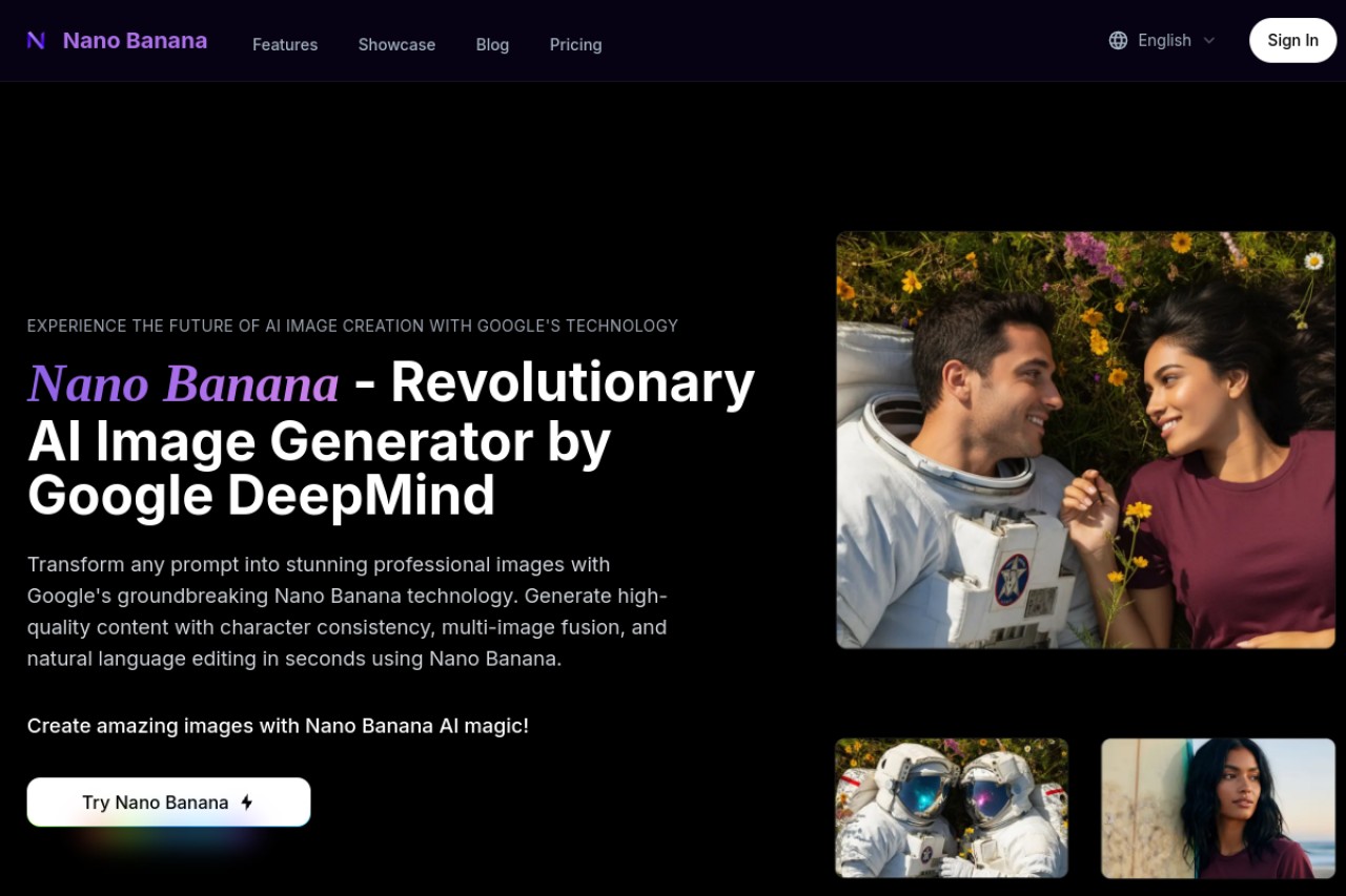 Gemini 2.5 Flash Image官网截图