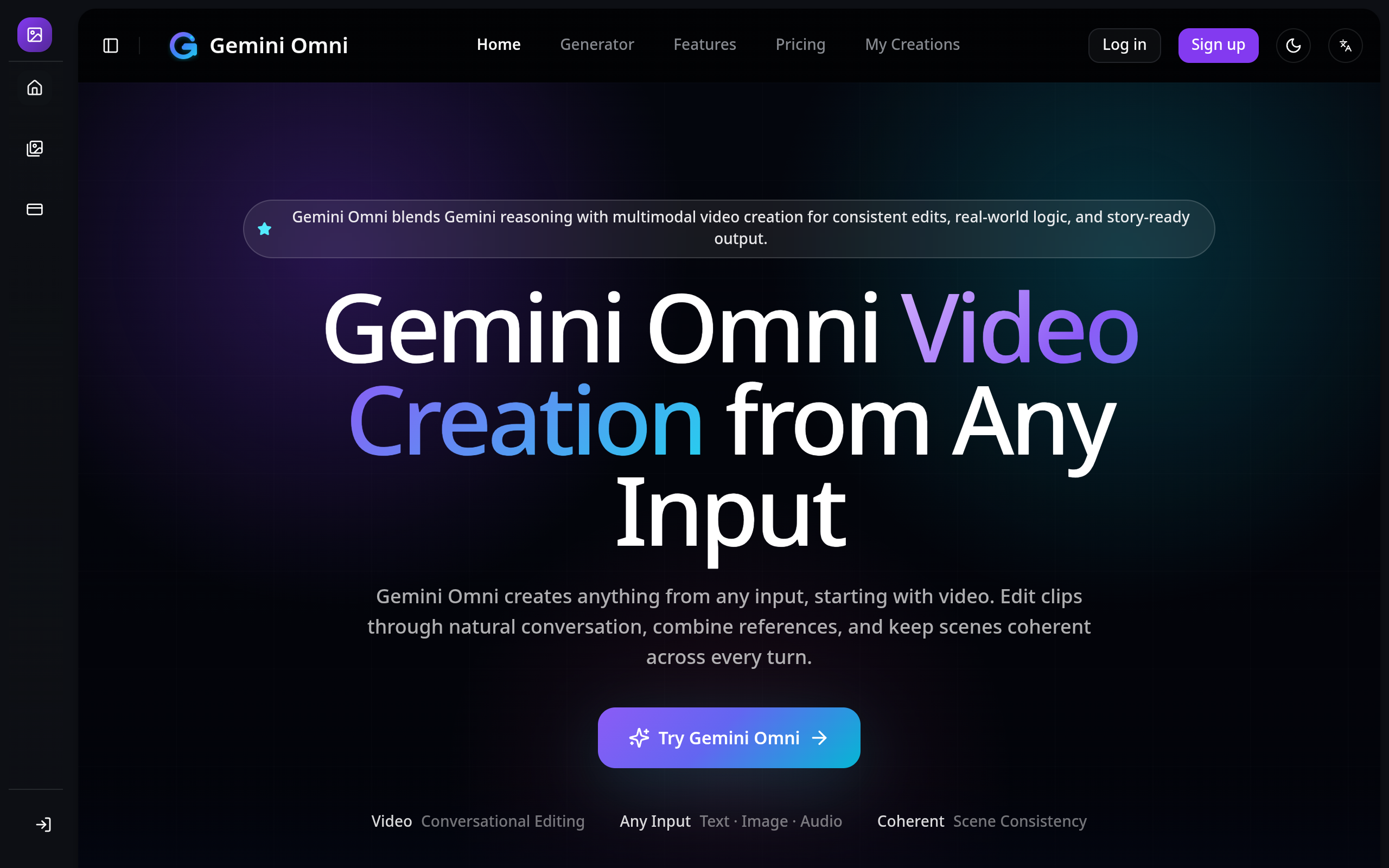Gemini Omni官网截图