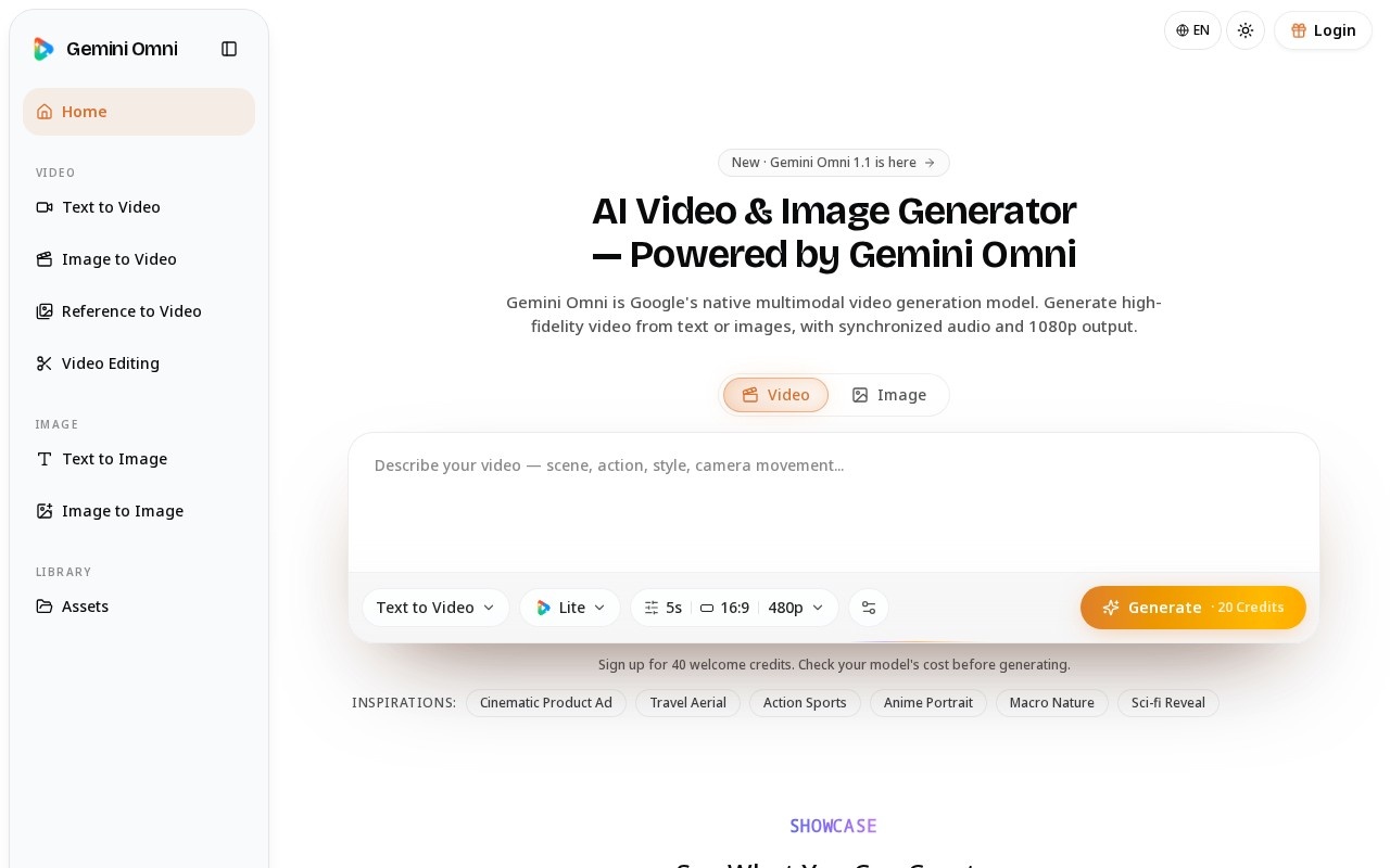 Gemini Omni官网截图
