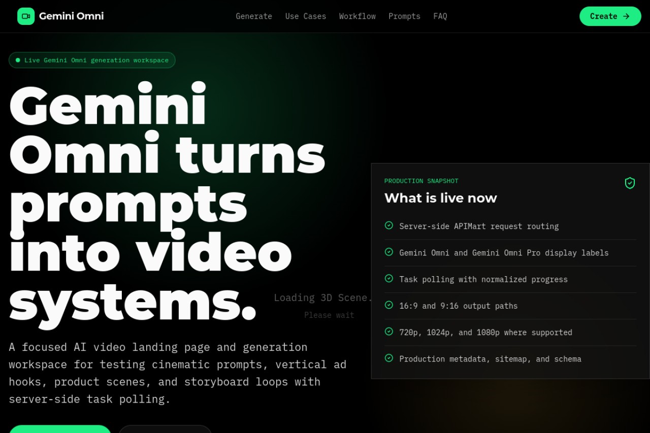 Gemini Omni官网截图