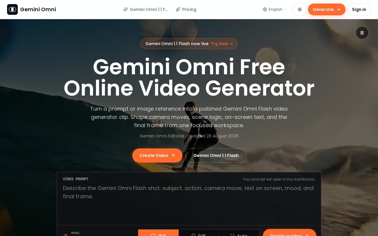 Gemini Omni官网截图