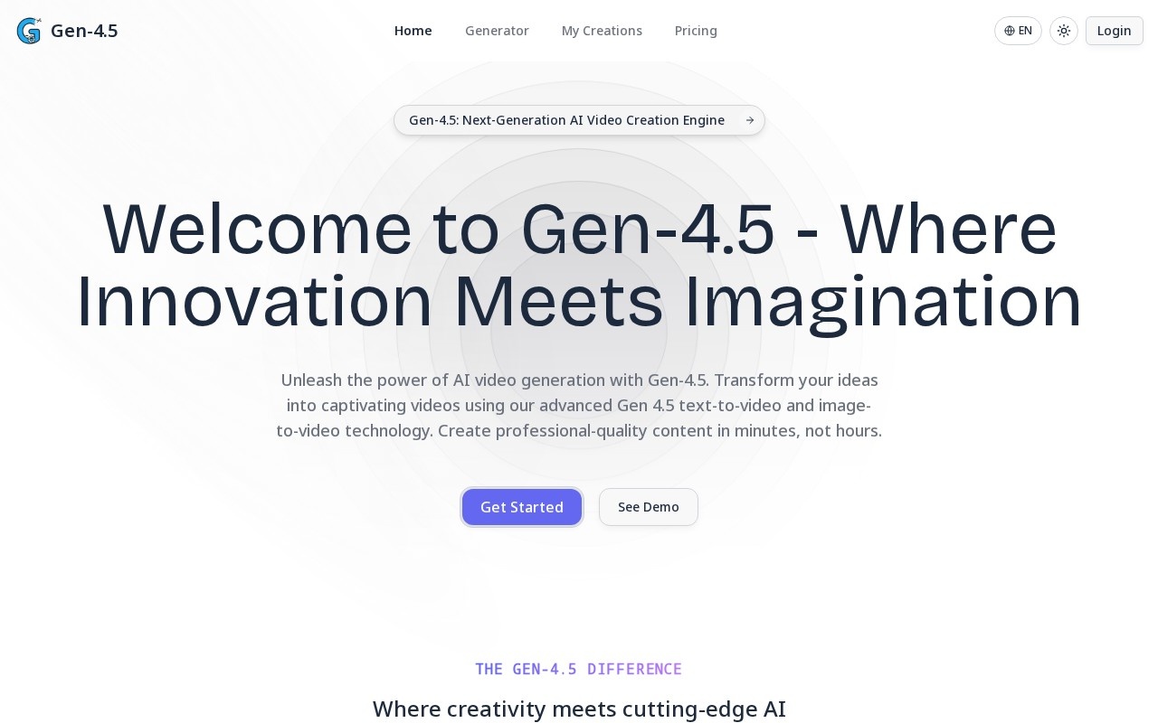 Gen 4.5 (Gen-4.5)官网截图