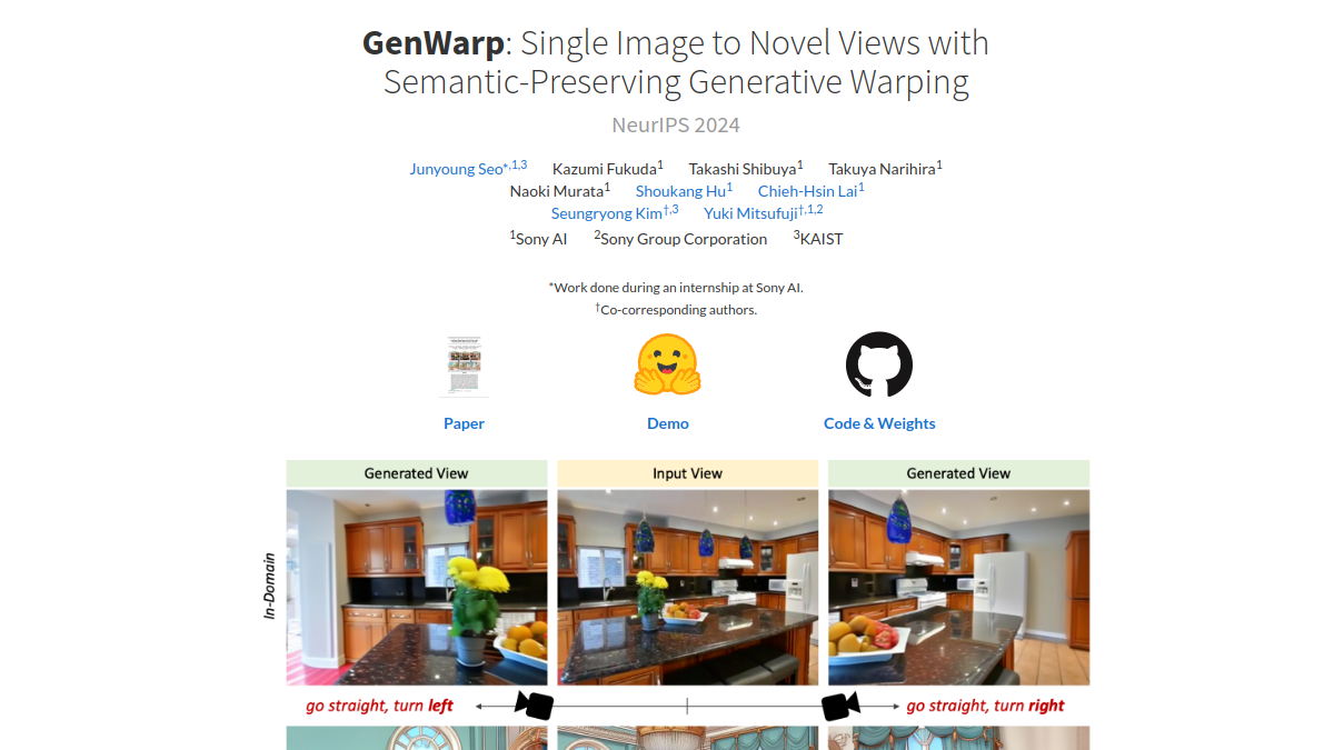GenWarp官网截图