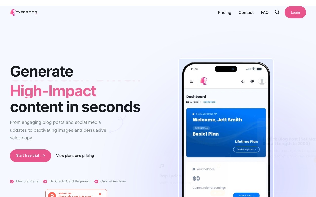 Typeboss官网截图