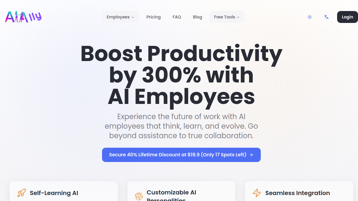 AiAlly AI Employee官网截图