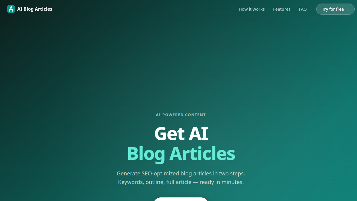 AI Blog Articles官网截图