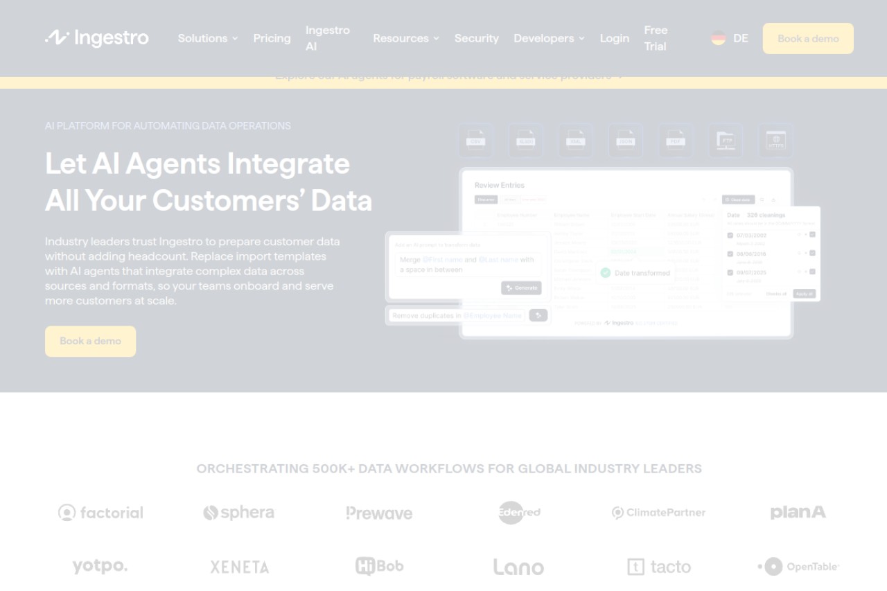 nuvo No-Code Data Pipelines官网截图
