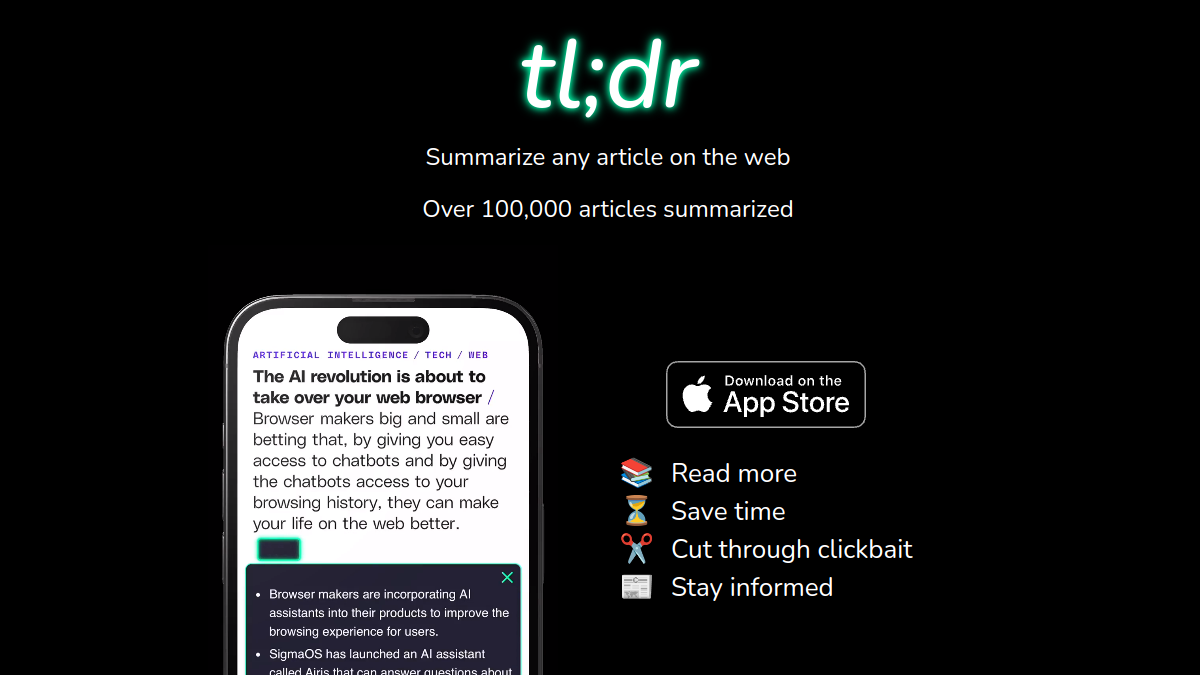 Tldr AI Summarizer官网截图