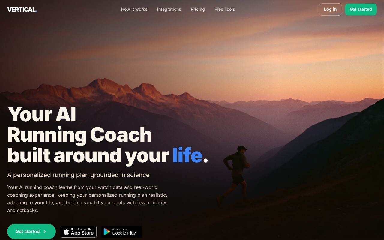 Vertical - AI Running Coach官网截图