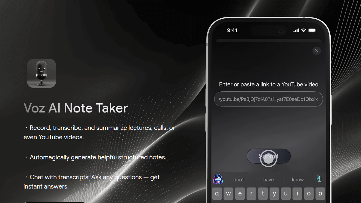 Voz AI Note Taker官网截图