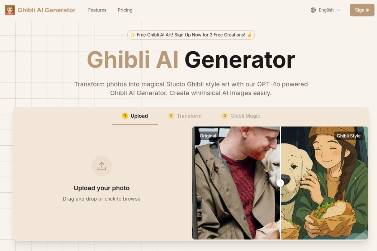 Ghibli AI Generator官网截图