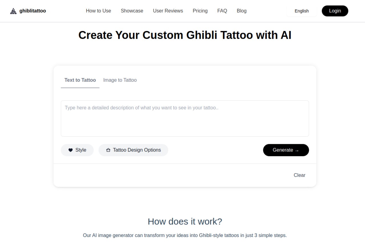 ghibli tattoo generator官网截图