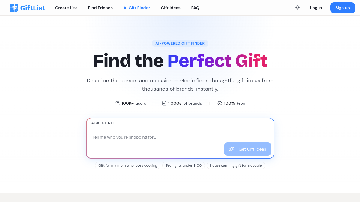 GiftList Genie官网截图