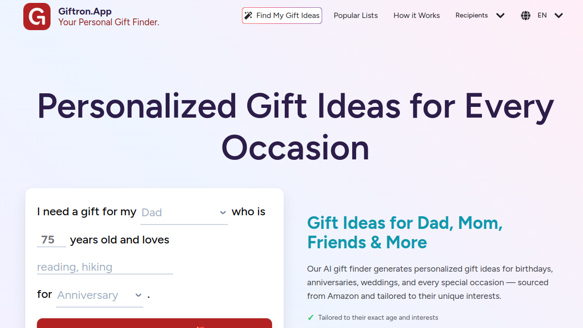 Giftron官网截图