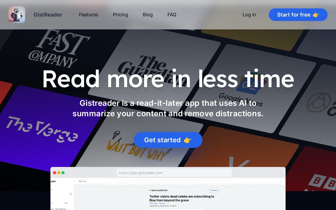 GistReader官网截图