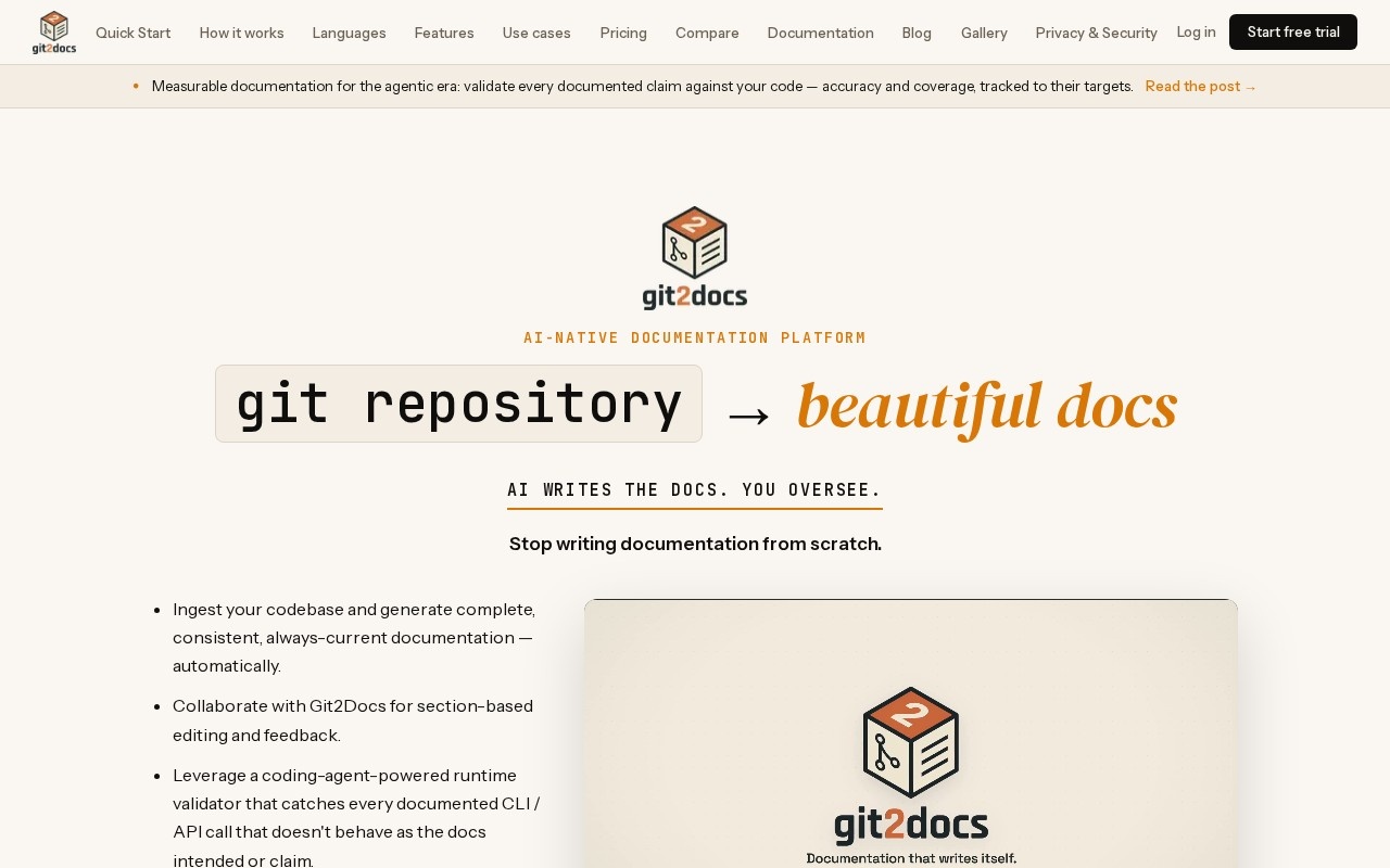 Git2Docs官网截图