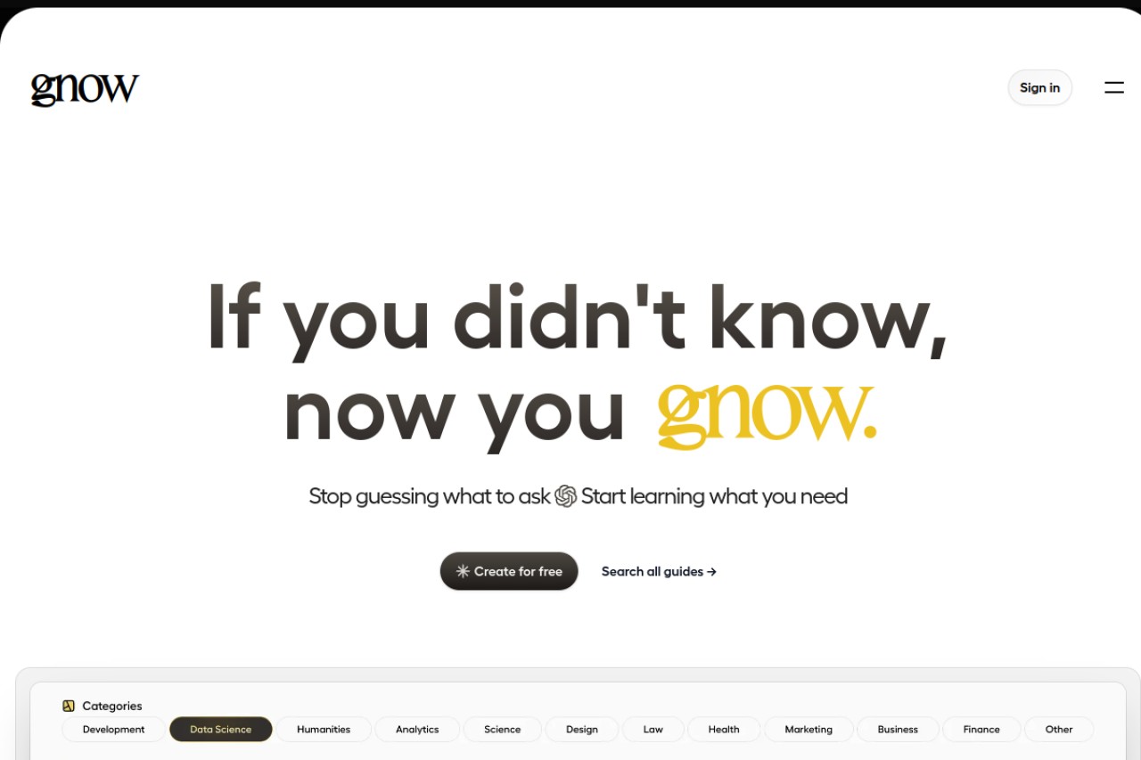 Gnow官网截图