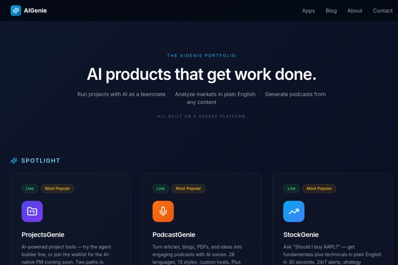 Ai.Genie官网截图