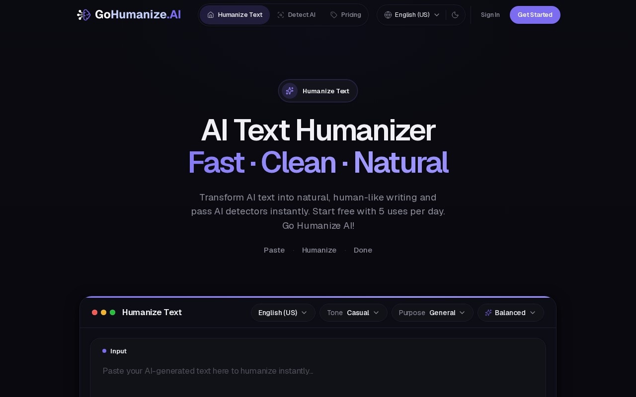 GoHumanize官网截图