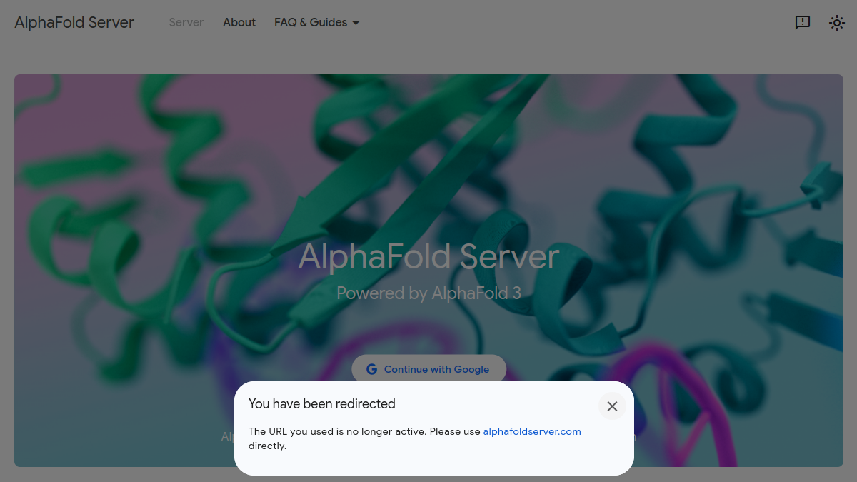 AlphaFold Server官网截图