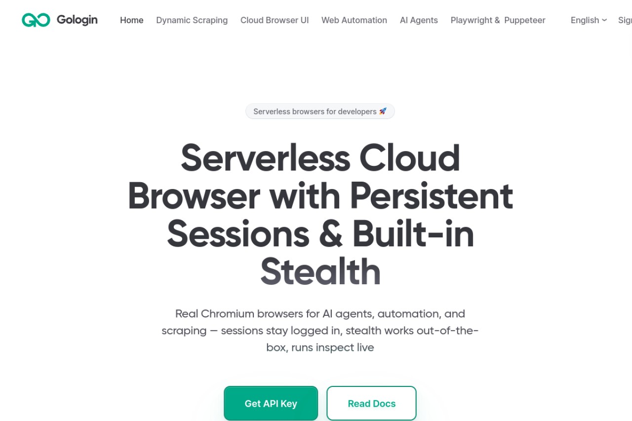 Gologin Cloud Browser官网截图